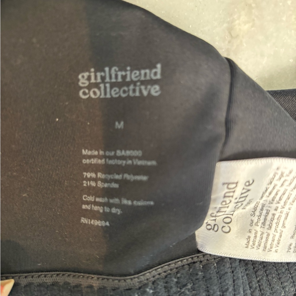 Girlfriend Collective Black Topanga Sports Bra Sz M - Picture 5 of 6
